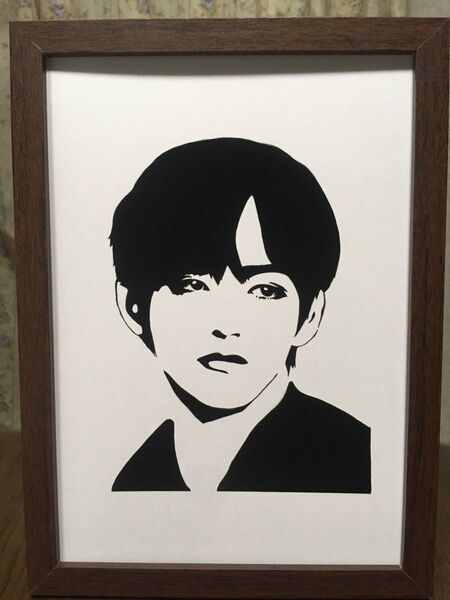 【手描きイラスト】BTS V テテ キム・テヒョン ver.1【フレーム付き】