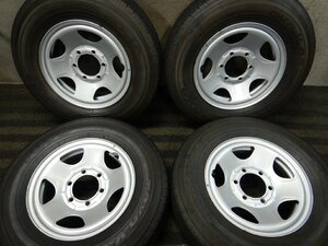 パT7673■195/80R15 107/105L LT TOYO V-02e 2021年製 夏タイヤ ホイールセット 6J 6H +33 PCD139.7★条件付送料無料★ハイエース