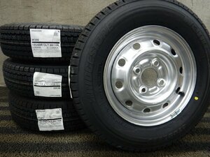 新品スタッドレス■J1T7702■145/80R12 80/78N LT BRIDGESTONE W300 鉄 4J 4H PCD100 2023年製★条件付送料無料★軽トラ バランス済