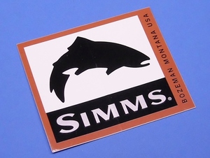 シムス SIMMS ロゴ 鱒 トラウト デザイン ステッカー 76×63mm ボーズマン モンタナ シール