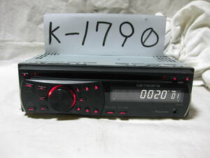 K-1790　Carrozzeria　カロッツェリア　DEH-350　MP3　フロント AUX　1Dサイズ　CDデッキ　故障品