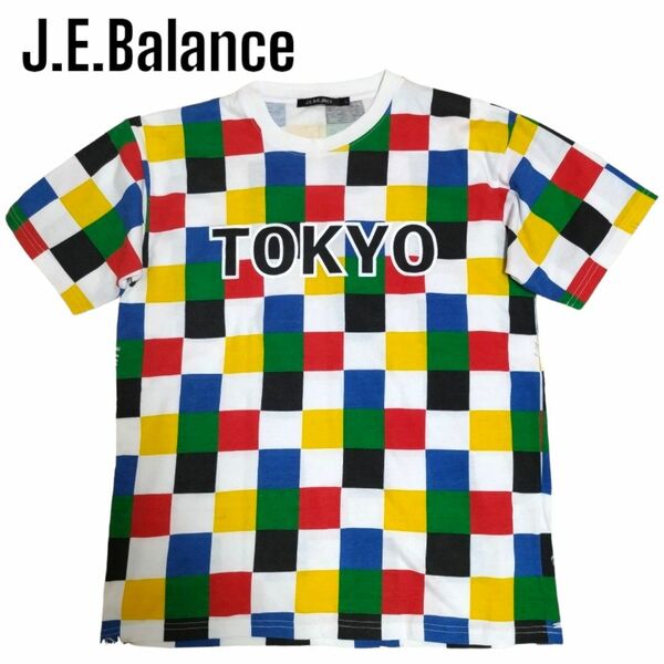 J.E.Balance 　シャツ　Tシャツ　パッチワーク　半袖　カラフル　派手