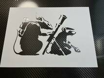 バンクシー【026】【Rat Launcher ラットランチャー】【Ａ４　厚紙】ステンシルシート　オマージュアート　BANKSY_画像1