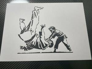 バンクシー【029】【ウクライナ　柔道　プーチン】【Ａ４　厚紙】ステンシルシート　オマージュアート　BANKSY