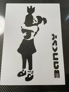  Bank si-[004][...... young lady ][A4 thickness paper ] stencil seat oma-ju art BANKSY