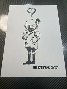  Bank si-[035][ tanker girl Space girl Space Girl and Bird][A4 thickness paper ] stencil seat oma-ju art BANKSY
