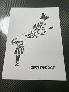 バンクシー【054】【拳銃と少女】【Ａ４　厚紙】ステンシルシート　オマージュアート　BANKSY