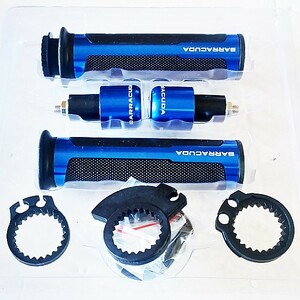 XJR400 4HM RH02J XJR1200/R XJR1300 MT-25 MT-03 MT-07 MT-09 MT-10 汎用 アルミ ラバー グリップ ハンドル バーエンド スロットル 青