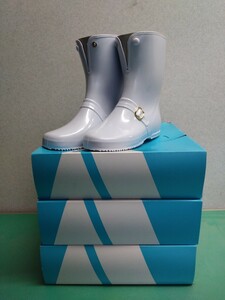 *G) Achilles Achilles new rose ta Curren boots RLB 4000 rain boots work made in Japan light weight white 23.5cm shoes 3 pair box set unused goods ①