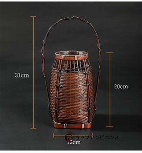 人気美品☆茶室華道具 竹編み 編み籠 竹工芸 花器 花入れ