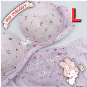  new goods My Melody L pink chiffon bla& shorts set bra pants race strawberry Cherry Sanrio girls teens 