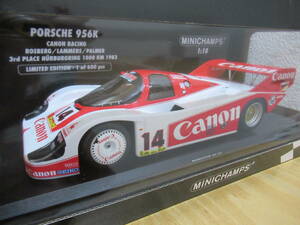 ★ミニチャンプス　1/18　ポルシェ　956 K　＃14　Canon　RACING　ニュルブルクリンク　1000ｋｍ　1983★