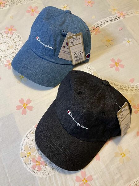 Champion チャンピオン デニムキャップ 381-0136 メンズ Black/Blue 2cap set