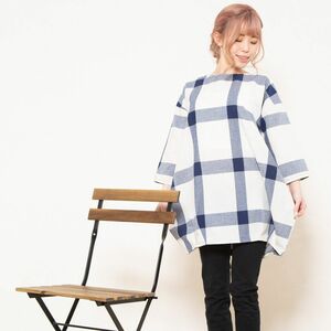 【新品】チェック柄　コクーン　チュニック　ワンピース　XXL　大きいサイズ