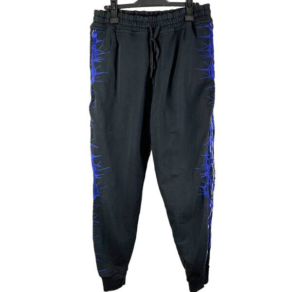 HAIDER ACKERMANN(ハイダーアッカーマン) Blue Thorns Stripe Sweat Pants (black)