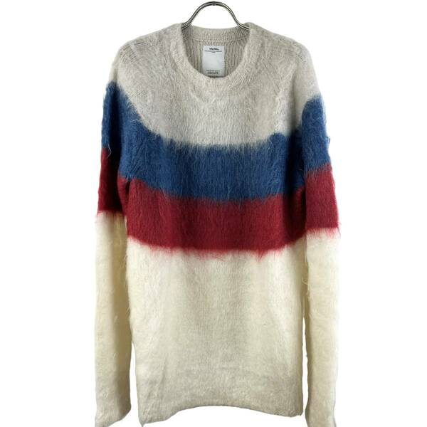 VISVIM(ビズビム) Blue Red Mixing Color Mohair Knit (white)