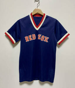 ビンテージ▽BOSTON RED SOX ボストン レッドソックス 半袖Tシャツ ユニフォーム レディース キッズ 紺 ネイビー #4 MLB majestic