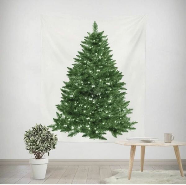 クリスマスツリー　タペストリー　もみの木　壁掛け　75×150cm
