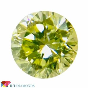 FANCY LIGHT GREEN YELLOW 0.090ct RD/RT2104/CGL