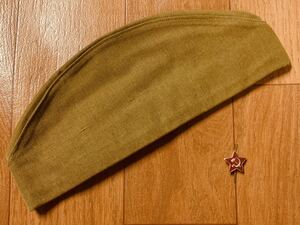 未使用新品 ソ連軍 M69 兵下士官用 ピロトカ 58cm a16 3303生地 帽章付属 ソビエト ロシア アフガン 略帽 ギャリソンキャップ