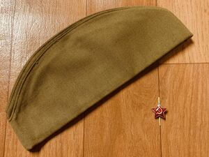 未使用新品 ソ連軍 M69 兵下士官用 ピロトカ 58cm a17 3303生地 帽章付属 ソビエト ロシア アフガン 略帽 ギャリソンキャップ