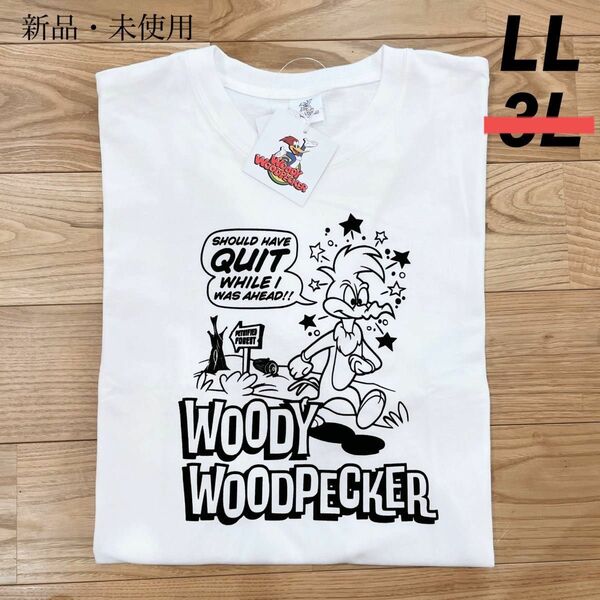 《SALE》【LL】ウッディウッドペッカー　半袖Tシャツ レディース　アメカジ アメコミ　ユニバ　usj グッズ　大きいサイズ