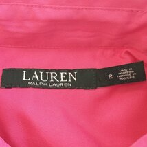 ★美品 LAUREN RALPH LAUREN ローレン ラルフローレン ノースリーブ サファリシャツ レディース2 ピンク 0200001166 1BA/87837_画像3