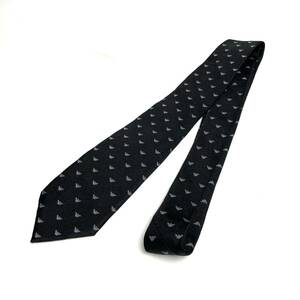 en poly- Armani necktie silk total pattern Eagle Logo pattern Italy made EMPORIO ARMANI