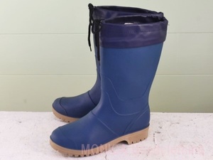 MK226* Italy made [ma-CRI] Vintage rain boots is good taste navy blue navy lady's 25cm