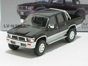 トヨタ ハイラックス4WDピックアップ ダブルキャブ SSR-X（黒／銀）95年式 LV-N255c【トミーテック社1/64ミニカー】【トミカの時】