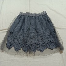 【未使用】子供服 ジュニア 女の子 140 スカート レース チュール シンプル かわいい (11973q)_画像1