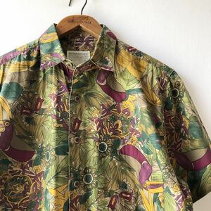 90s OLD BANANA REPUBLIC ジャングル柄 コットン 半袖 シャツ XS ビンテージ 90年代 オールド バナナリパブリック バナリパ ヴィンテージ