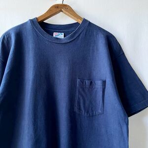 90s Hanes 無地 ポケット Tシャツ L ネイビー USA製 ビンテージ 90年代 ポケT 紺 NAVY アメリカ製 米国製 オリジナル ヴィンテージ