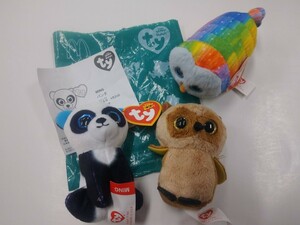 マクドナルド ハッピーセットトイ ty タイ ぬいぐるみ 3個セット パンダ/フクロウ ハッピーミール おもちゃ