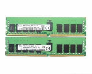 ◇SK hynix 16GBx2枚セット32GB分 PC4-2400T-R DDR4 Registered ECC 1Rx4 hp Z440/640/840等ハイエンドワークステーション サーバー推奨