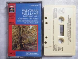 【再生確認済英盤カセット】ギブソン＆RP「ヴォーン=ウィリアムス：交響曲第5番/すずめばち」1983/87年