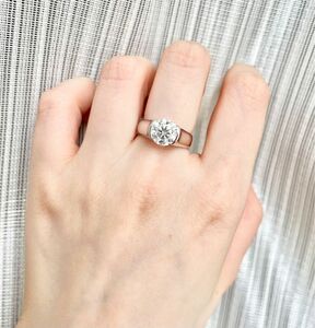 セール　モアサナイト #9 Dカラー　2ct ソリテールリング　9号　silver925