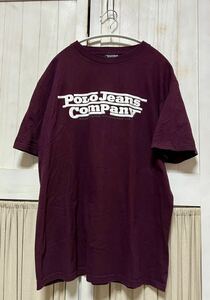 【送料無料】ポロジーンズ カンパニー Tシャツ Ｌサイズ ボルドー系 ビンテージ ラルフローレン アメリカ ブランド POLO JEANS COMPANY