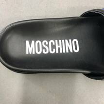 9fa9《新品》22ss MOSCHINO モスキーノ ロゴサンダル シャワーサンダル レザーサンダル 42 27.0cm相当 ブラック/ブルー メンズ 紳士靴_画像8