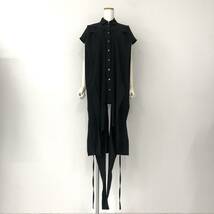 ○40f30《美品》AKIKO AOKI アキコアオキ カシュクールシャツドレス F ブラック レディース ワンピース cache coeur shirt dress 春夏_画像9