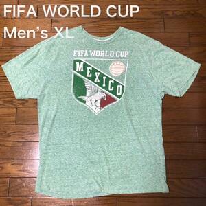 【送料無料】FIFA WORLD CUPメキシコ半袖Tシャツ緑　メンズXLサイズ　サッカーワールドカップ
