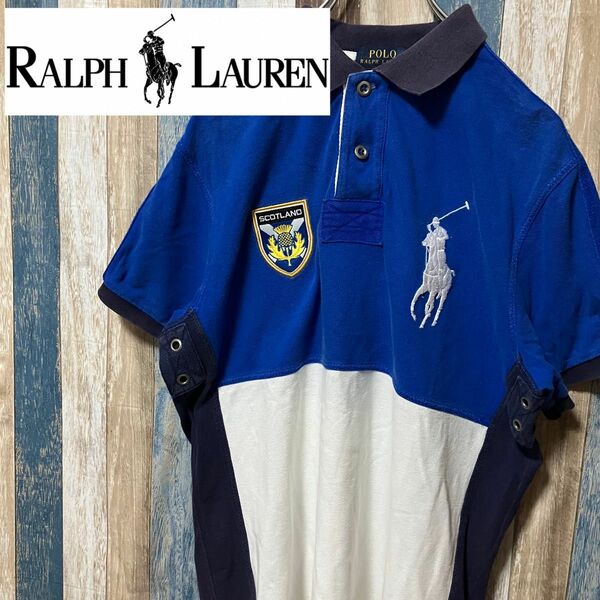 Men's 【Ralph Lauren】 半袖ポロシャツ ビッグポニー　青白