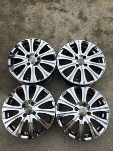 BRIDGESTONE BEO スパッタリング前後違い社外アルミホイール 15×5J.6J+45+40 100-4H 中古品4本