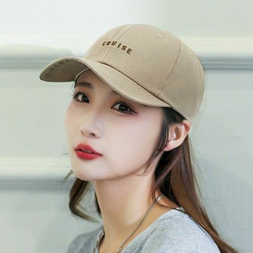 ダークベージュ帽子　トレンドキャップシンプル　男女韓国ロゴメンズレディース