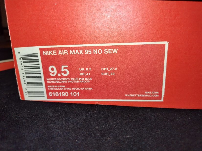 NIKE AIR MAX 95 NO SEW 27.5cm UK 8.5 EUR 43 | JChere雅虎拍卖代购