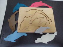 ★送料無料！★George Luck 3重パズル 「イルカ・Dolphins」英国製（縦横約11×14.8Cm）イギリス　知育玩具（手前棚上段保管）_画像5