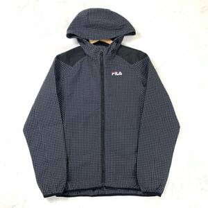 FILA フィラ ポリエステル ブードパーカー ブラック メンズ S YS57