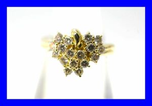 ○新品同様 イエローゴールド K18 ダイヤ 0.56ct 指輪リング 3g R0203