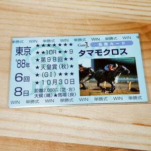 タマモクロス　天皇賞秋　　名馬カード　Gate J.　プラザエクウス　JRA　競馬　非売品　　