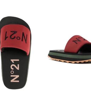 n°21 ヌメロヴェントゥーノ ロゴ刺繍 サンダル